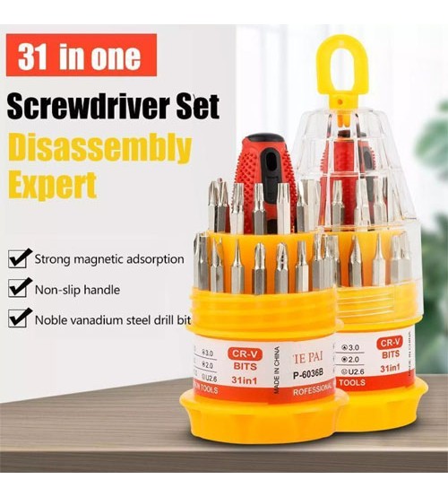 Professional 31in1 Universal Magnetic Screw Driver Kit Multicolour